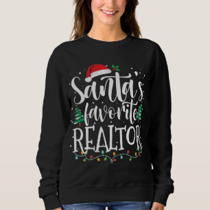 Camiseta Papais noeis Favoritos Realtor Natal Santa Hat Lig