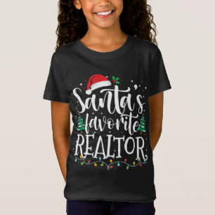 Camiseta Papais noeis Favoritos Realtor Natal Santa Hat Lig