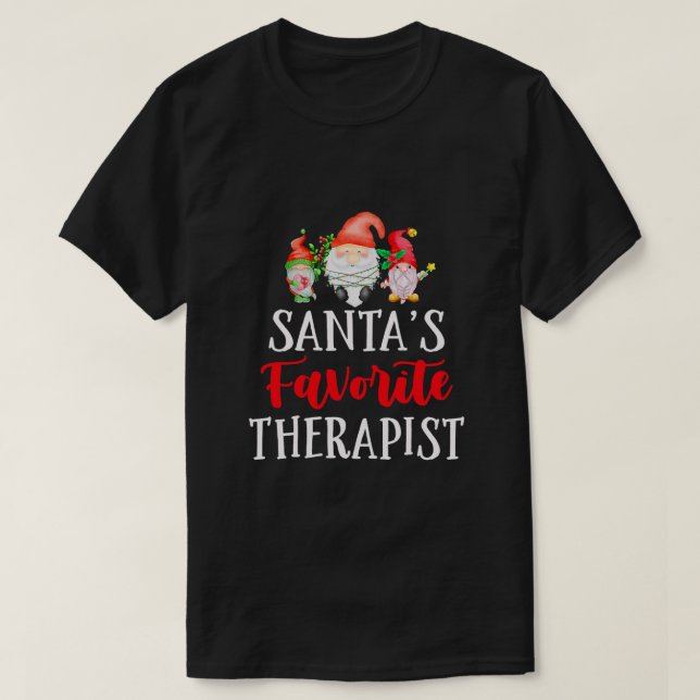 Camiseta Papais noeis Favoritos Terapia de Natal Gnomo Psy (Frente do Design)