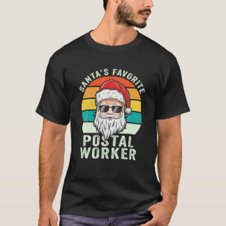 Camiseta Papais noeis Favoritos Trabalhador Postal de Natal