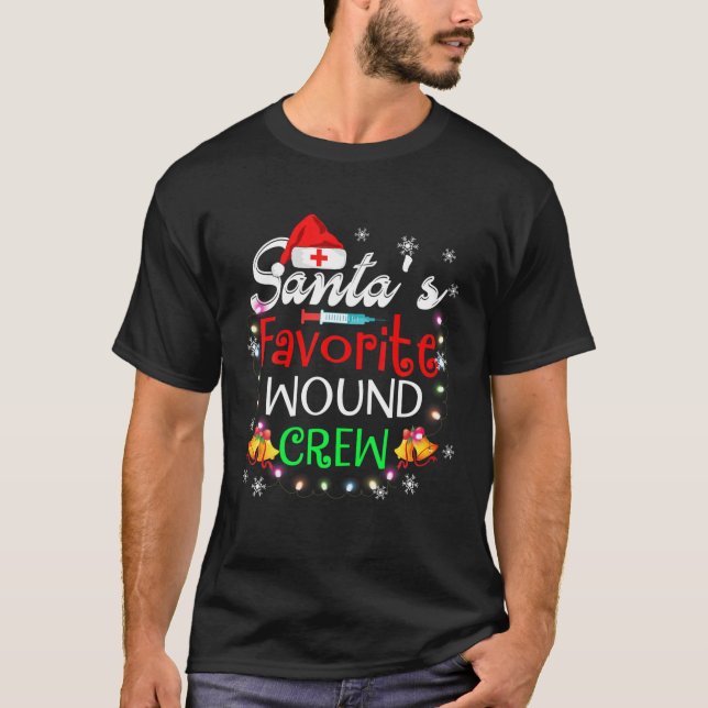 Camiseta Papais noeis Favoritos Tripulação de Feridas de Na (Frente)