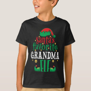 Camiseta Papais noeis Favoritos Vovó Elf Matança de Natal