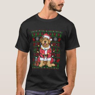 Camiseta Papais noeis Feios De Xmas  Airedale Terrier Crist