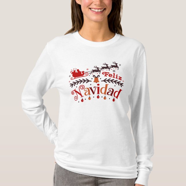 Camiseta Papais noeis Feliz Navidad (Frente)