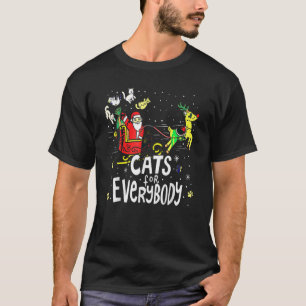 Camiseta Papais noeis Felizes De Natal Gotas De Gato De Sob