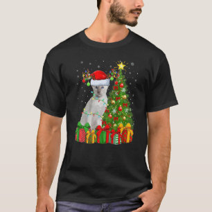 Camiseta Papais noeis Feriados do Natal Siameses Árvore de 