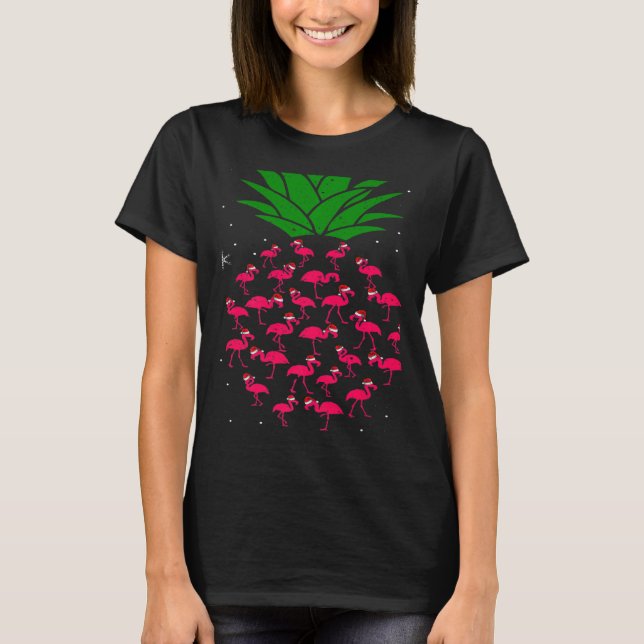 Camiseta Papais noeis Flamingo Pineapple Natal (Frente)