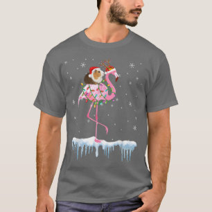 Camiseta Papais noeis Flamingo Reindeer para guinchos
