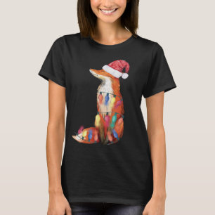 Camiseta Papais noeis Fox Christmas Lights Fox Lover Natal