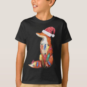 Camiseta Papais noeis Fox Christmas Lights Fox Lover Natal