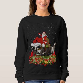 Camiseta Papais noeis Gift Rigly Raccoon Xmas Andando pelo