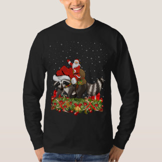 Camiseta Papais noeis Gift Rigly Raccoon Xmas Andando pelo