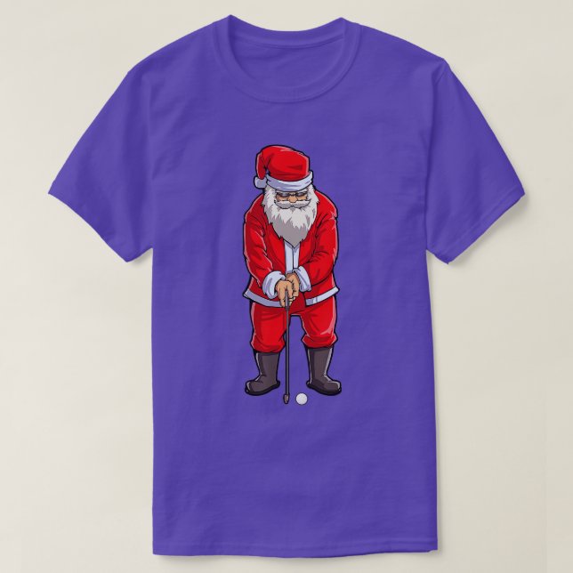 Camiseta Papais noeis Golf Club E Ball Sports Christmas Boy (Frente do Design)