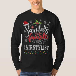 Camiseta Papais noeis Hairstylist Favoritos Santa Hat Natal