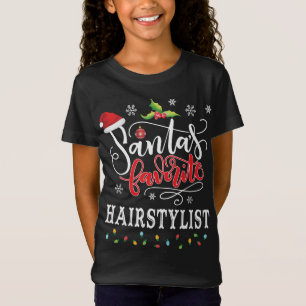 Camiseta Papais noeis Hairstylist Favoritos Santa Hat Natal