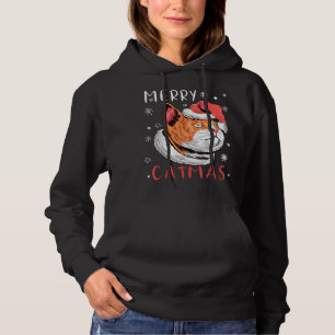 Camiseta Papais noeis Hat Cat Feliz Natal Catmas Gats L