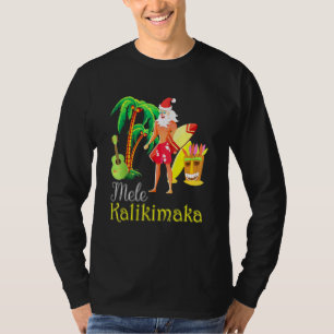Camiseta Papais noeis Hawaii Mele Kalikimaka surfando Ug Na