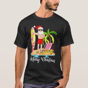 Camiseta Papais noeis Hawaii Surfistas Feliz Natal Em Ju