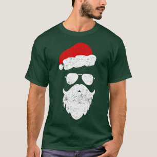 Camiseta Papais noeis hipsteres Barba Aviador Óculos de sol