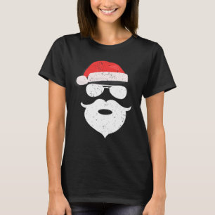Camiseta Papais noeis Hipsteres Engraçados Barba Óculos De
