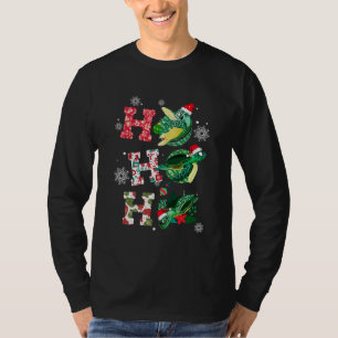 Camiseta Papais noeis Ho Tartarugas Enfeites de natal Deco