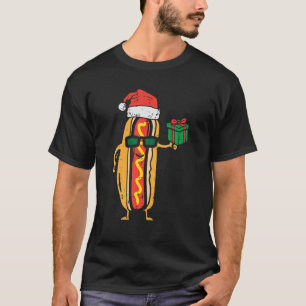Camiseta Papais noeis Hotdog Engraçado Xmas Pjs Comida Pij