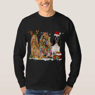 Camiseta Papais noeis Ingleses Cocker Spaniel Dog Reindeer
