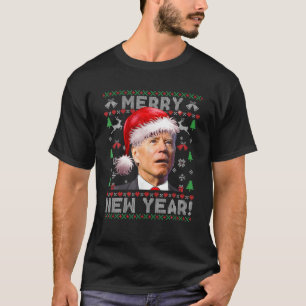 Camiseta Papais noeis Joe Biden Anos novos Felizes engraça