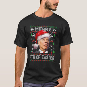 Camiseta Papais noeis Joe Biden Feliz 4º De Páscoa De Natal