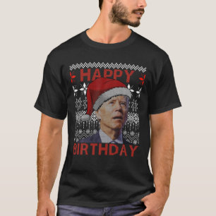 Camiseta Papais noeis Joe Biden Feliz Aniversário Confuso 