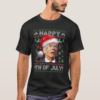 Camiseta Papais noeis Joe Biden Happy 4 De Julho Ugly Natal