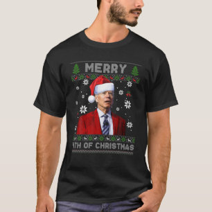 Camiseta Papais noeis Joe Biden Happy 4 De Julho Ugly Natal
