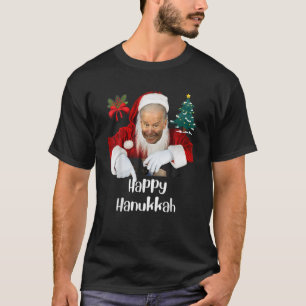 Camiseta Papais noeis Joe Biden Happy Hanukkah Natal Engra