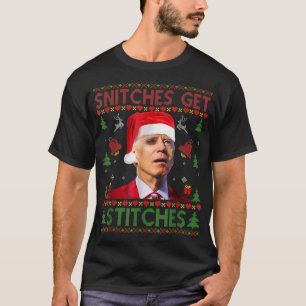 Camiseta Papais noeis Joe Biden Snitches-Get-Stitches Ug Na