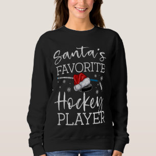Camiseta Papais noeis Jogador de Hóquei Favorito Cristo Fun