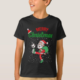 Camiseta Papais noeis Jogando Futebol no Natal Esporte Lega