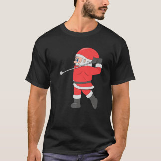 Camiseta Papais noeis Jogando Golfe no Natal Esporte X-Mas