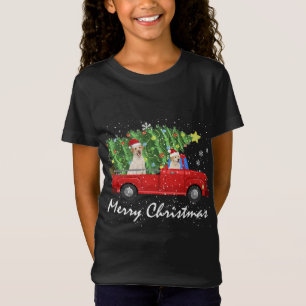 Camiseta Papais noeis Labrador Retriever Riding Red Truck F