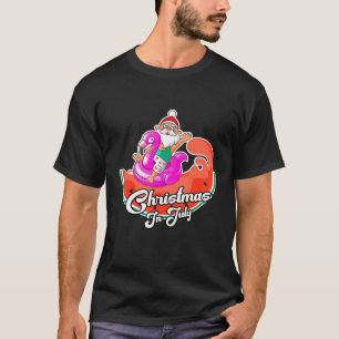 Camiseta Papais noeis legal Andando No Natal Rosa Flamingo