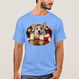 Camiseta Papais noeis Leite N Cookies Cão Pembroke Welsh Co