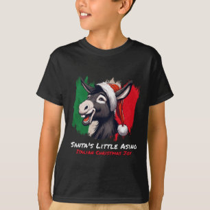Camiseta Papais noeis Little Asino Donkey de Natal italia