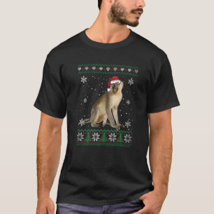 Camiseta Papais noeis Macaco Suor Feio Animais de Natal Paj