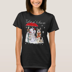 Camiseta Papais noeis Malamute do Alasca Cachorro Natal Sno
