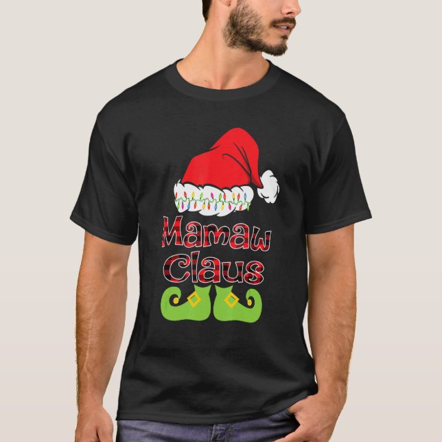 Camiseta Papais noeis Mamaw Claus Família de Natal (Frente)