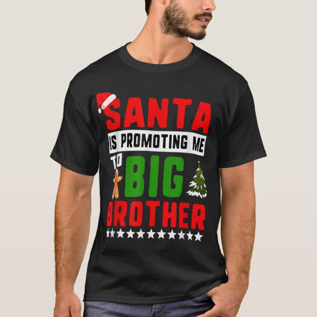 Camiseta Papais noeis Me Promovendo Para Crianças Do Grande (Frente)