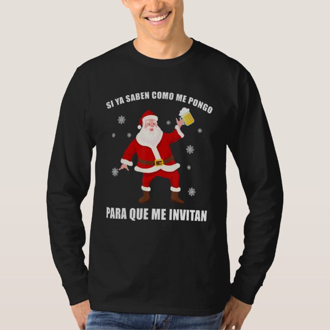 Camiseta Papais noeis Mexicanos Engraçados Navidad Si Ya Sa (Frente)