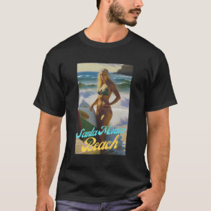 Camiseta Papais noeis Mônica Beach California Parasdise Bea