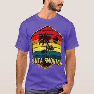 Camiseta Papais noeis Monica Beach Surfing California Retro