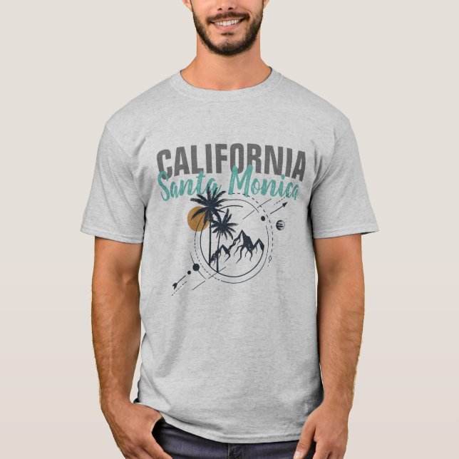 Camiseta Papais noeis Monica California Geométrico Palms T- (Frente)