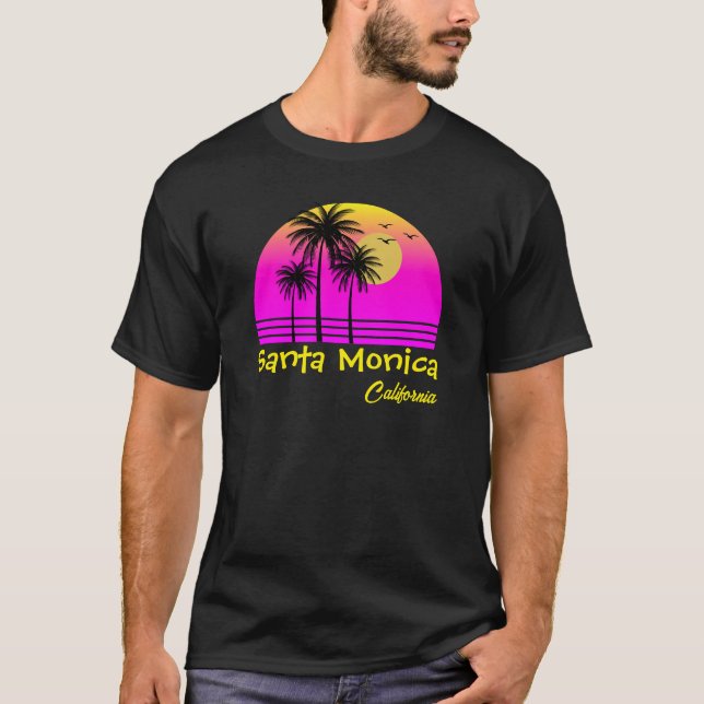 Camiseta Papais noeis Monica California Retro Sunset (Frente)